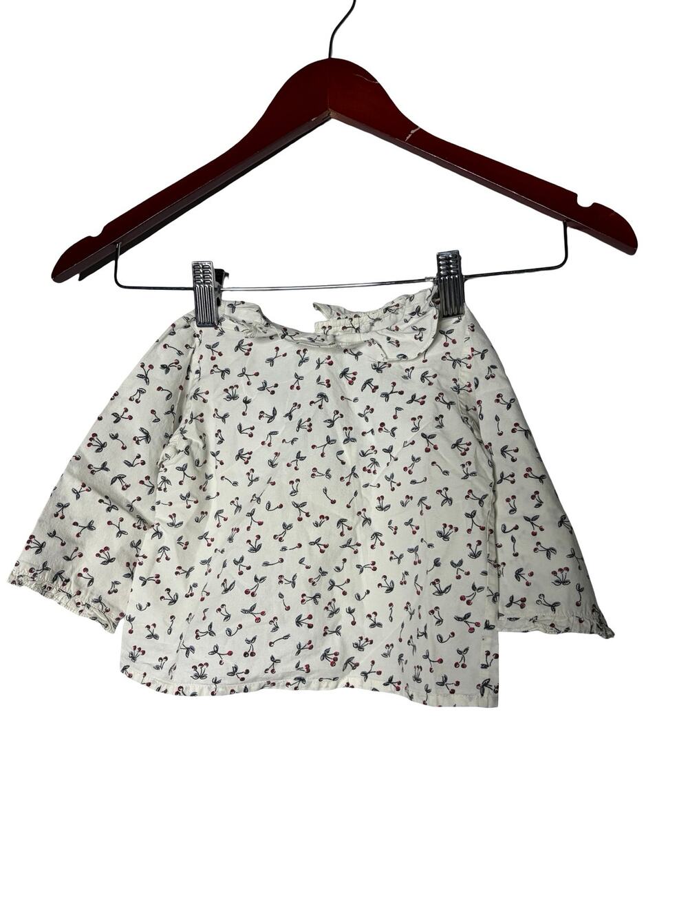 Bonpoint white cherry print top sz 12M